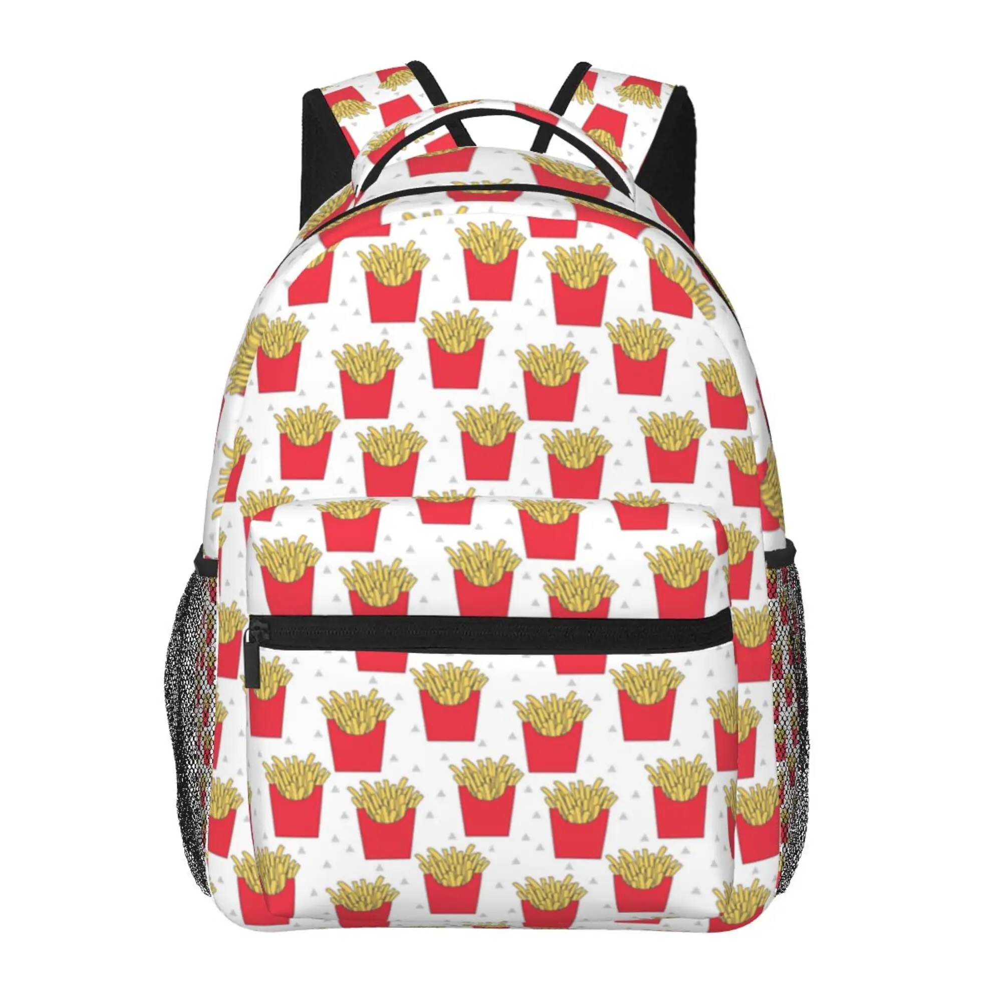 

French Fries Classic Basic Canvas School backpack Casual Daypack Office Backpack for Men Women
