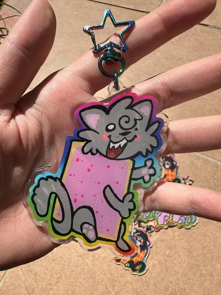 Фото Акриловые брелоки NYAN cat/TAC nayn с персонажами мультфильмов и игр №4