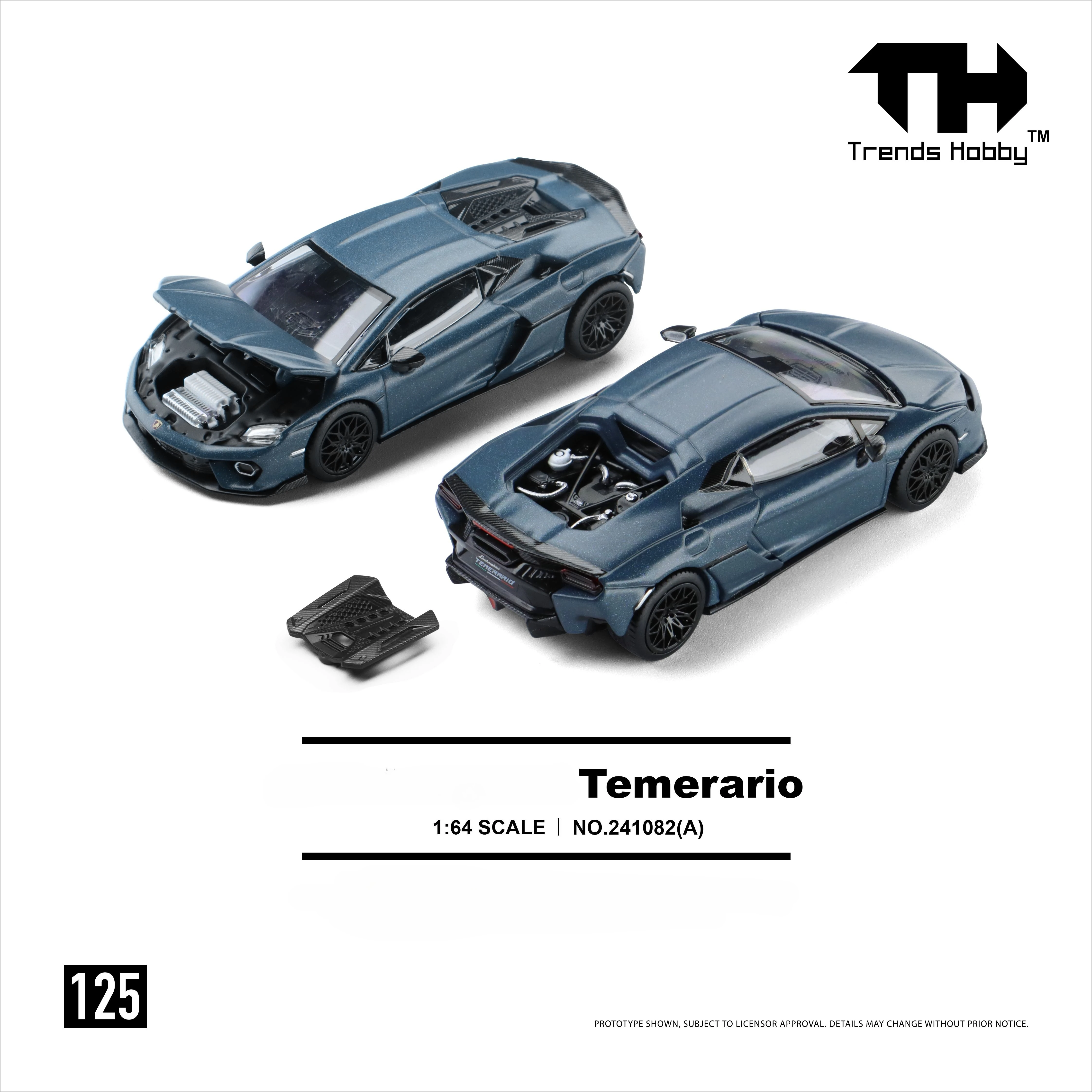Фото Модель автомобиля Trends Hobby 1:64 Temerario Green Matte Blue Diecast (литая под давлением) №1