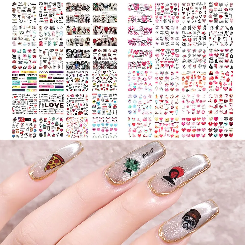 

Переводные наклейки для ногтей в стиле ретро, 12 видов/лист