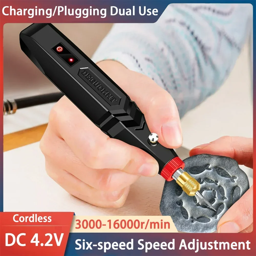 Беспроводная электрическая дрель 3000-16000r 4 2 в миниатюрная шлифовальная машинка