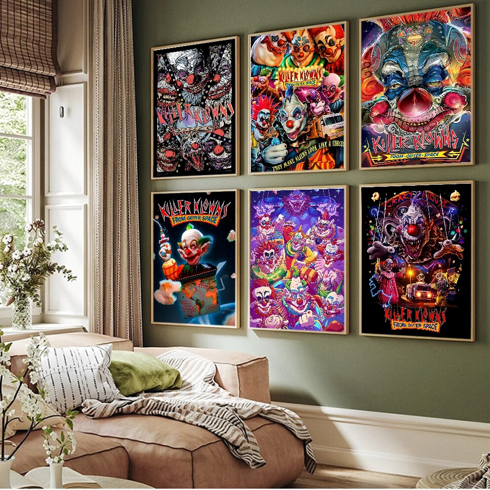 Клоуны-убийцы из космоса белая бумага постер необычная наклейка на стену для