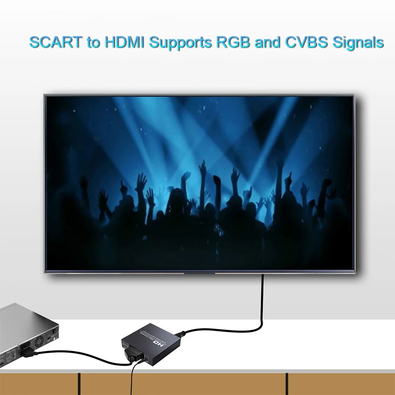 Фото Конвертер Full HD 1080P Scart HDMI в HDMI с поддержкой 480i NTSC 576i PAL, цифрового RGB-видео и композитного видео для воспроизведения HD на DVD. №3