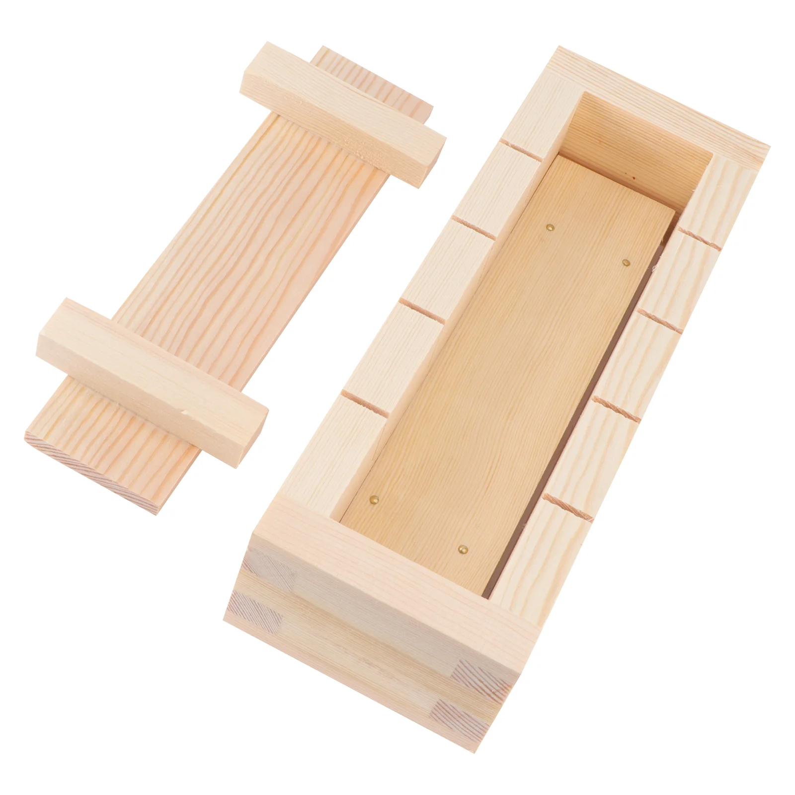 

Sushi Mold Rice Press Maker Box Making Oshizushi Kit Wood Set Molds Wooden Tools Rectangular Musubimolder Cake Roll Mould Roller