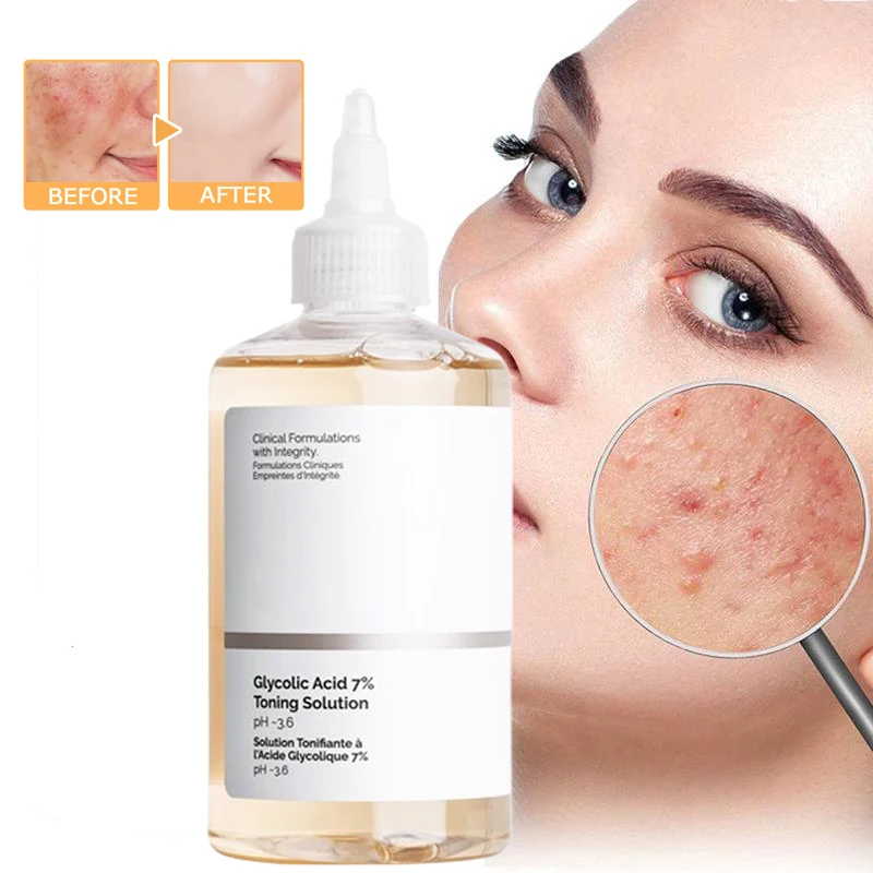 

Anti Aging Face Toner Glycolic Acid 7% Toning Solution Ordinary Acne Remover Lifting Firming Wrinkles Glowing Facial Care 30Days