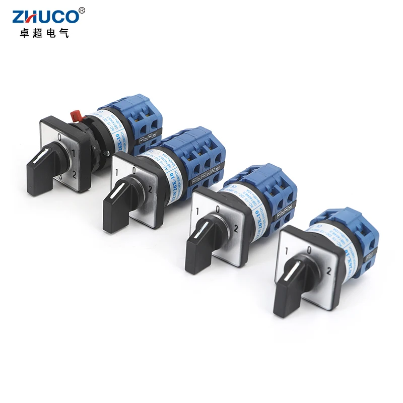 

ZHUCO SZW26/LW26-10 10A On Off On Changeover Selector Universal Rotary Power Knob Selection Cam Switch D101.1 D202.2 D303.3