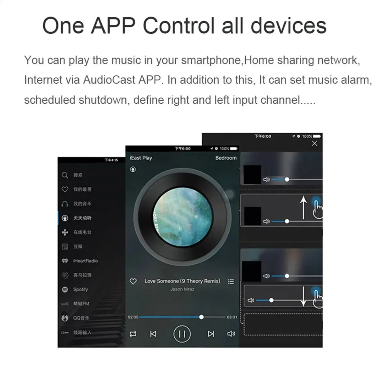 Фото 【B63C】 Беспроводной WiFi-приемник для потоковой передачи музыки Audiocast Ieast Play M5 DLNA для Airplay, аудиоадаптер для многозонального воспроизведения №1