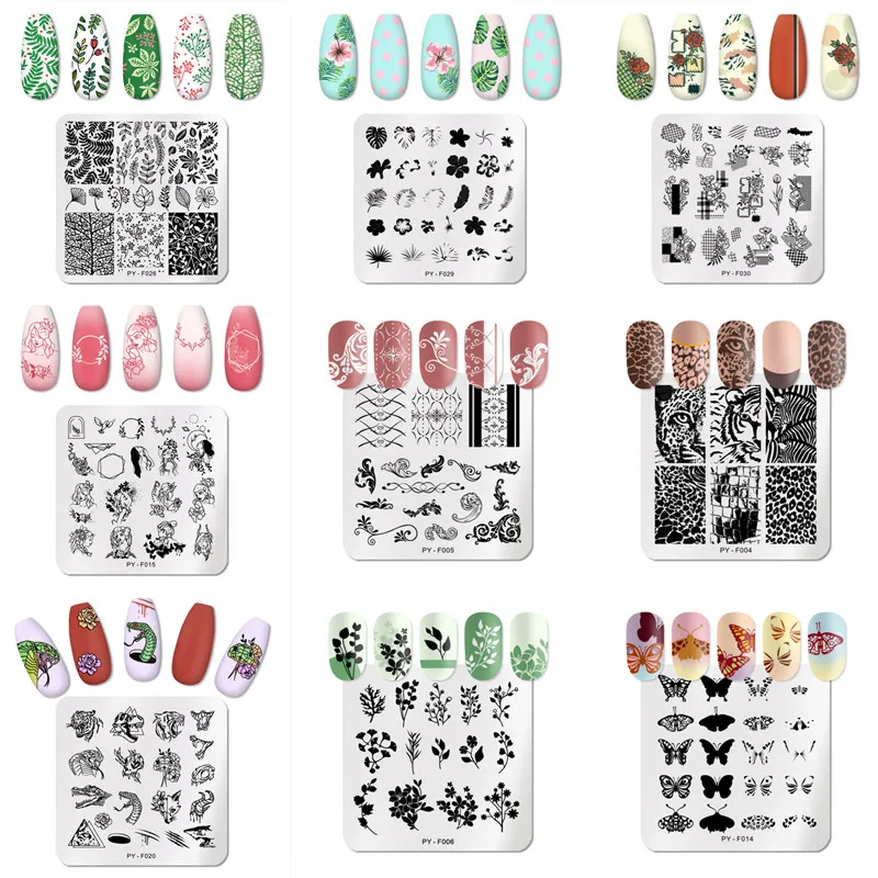 

Листья цветок полоса дизайн штамповки пластины абстрактные леди лицо ногтей штамп шаблоны лист цветочный печать трафарет 30 стиль