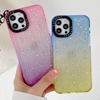 gradient colorful clear case for iphone 13 pro max 13 glitter silicon shockproof phone case for iphone 12 pro 11 armor cover