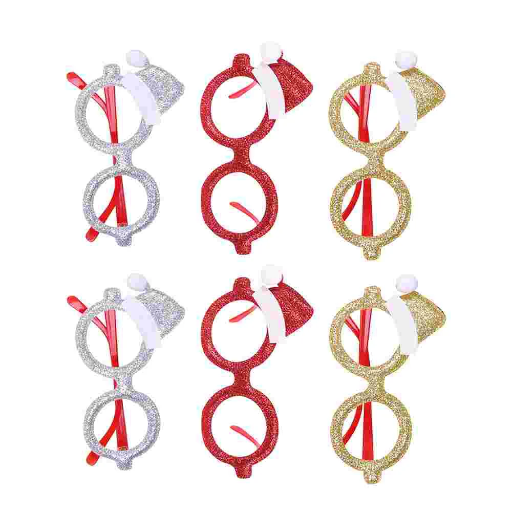 

6pcs Eyeglasses Frame Cap Photo Prop Eyeglasses Spectacles for Party Christmas Decor