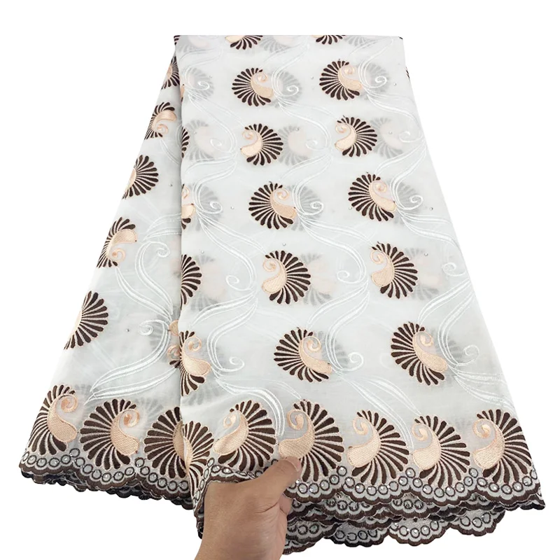 Африканская сухая кружевная Женская швейцарская вуаль ткань 5 ярдов 1023 вышивка