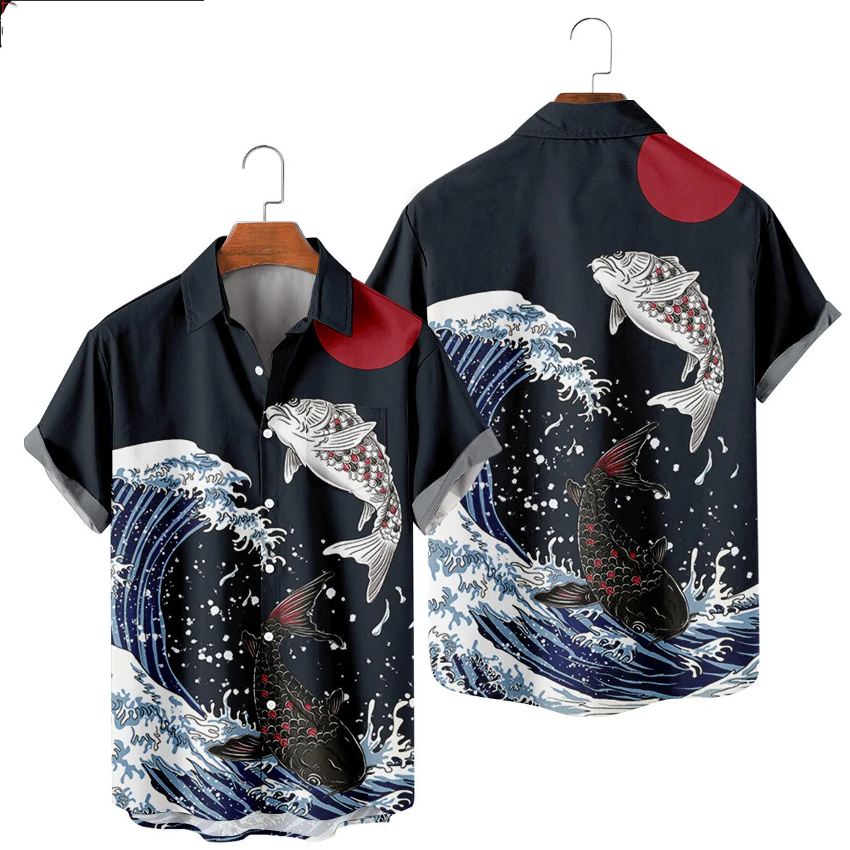 

Japanese Style Ukiyo-e Shirt Men Women Cheetah Vintage Clothes Summer
