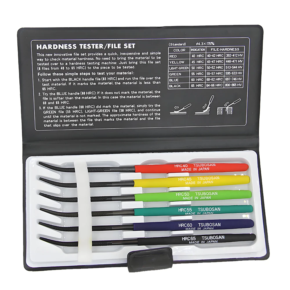

Набор Портативных Измерителей Твёрдости Tsubosan (6 Шт.) Для Проверки Прочности На Растяжение, HRC 40-65, Для Металлообработки