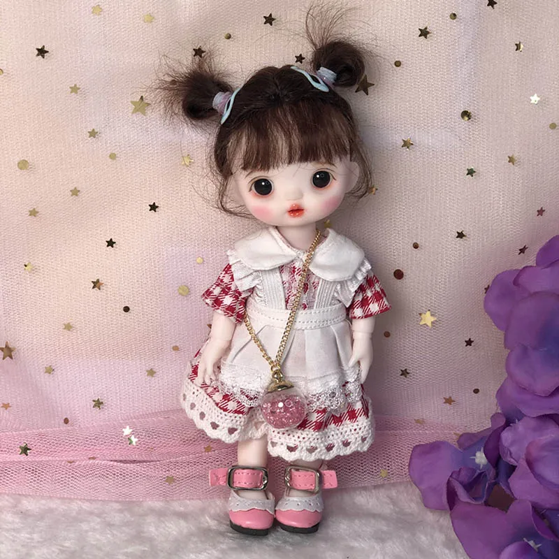 

16cm Height Doll 1/8 BJD Doll Toy with Handpainted Makeup Moveable Wigs Lifelike Kids Toys