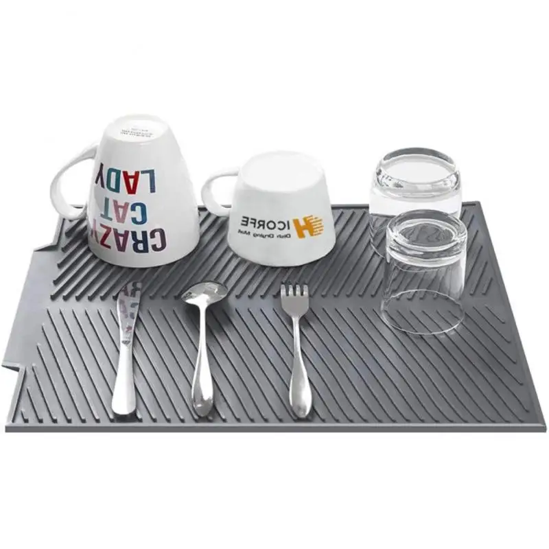 

Household Sink Mat Silicone Protection Drainer Mat Square Counter Top Mat Kitchen Utensil Wholesale Sink Non Slip Cushion Pad