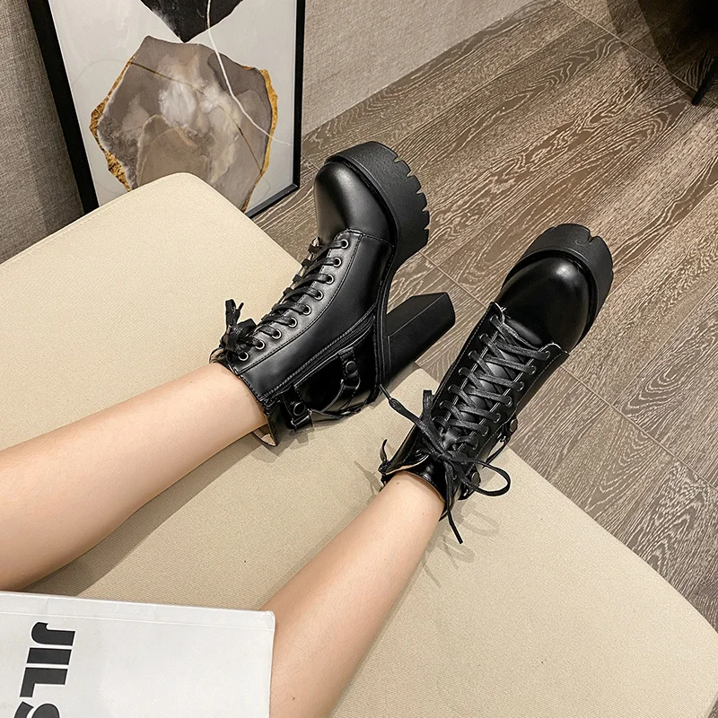New Women's Boots In Slope Heel High Heel Short Boots Rome Women Shoes Platform Boots Shoes for Women Boots Women Shoes High