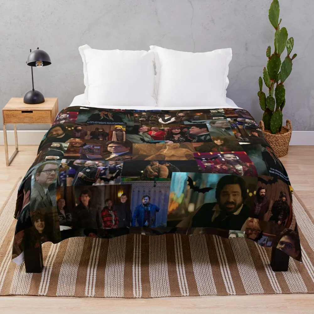 

What We Do In The Shadows Collage Checkered Soft Thin Luxury For Sofa Squishmallow Throw Blankets
