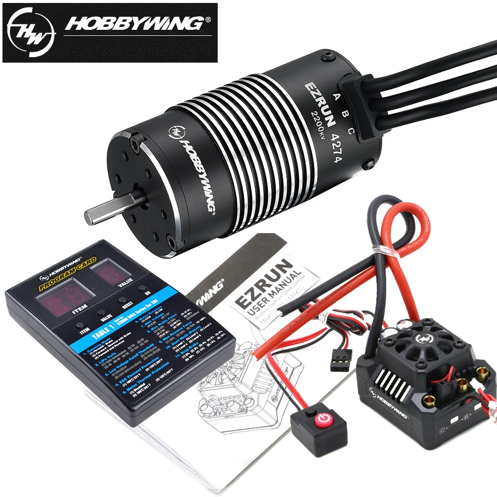 

Hobbywing EZRUN 4274 KV2200/4268 KV2600 Motor MAX8 V3 150A Brushless ESC(T/XT90/Trx)+Program Card For 1/8 Car Truck Buggy Toys