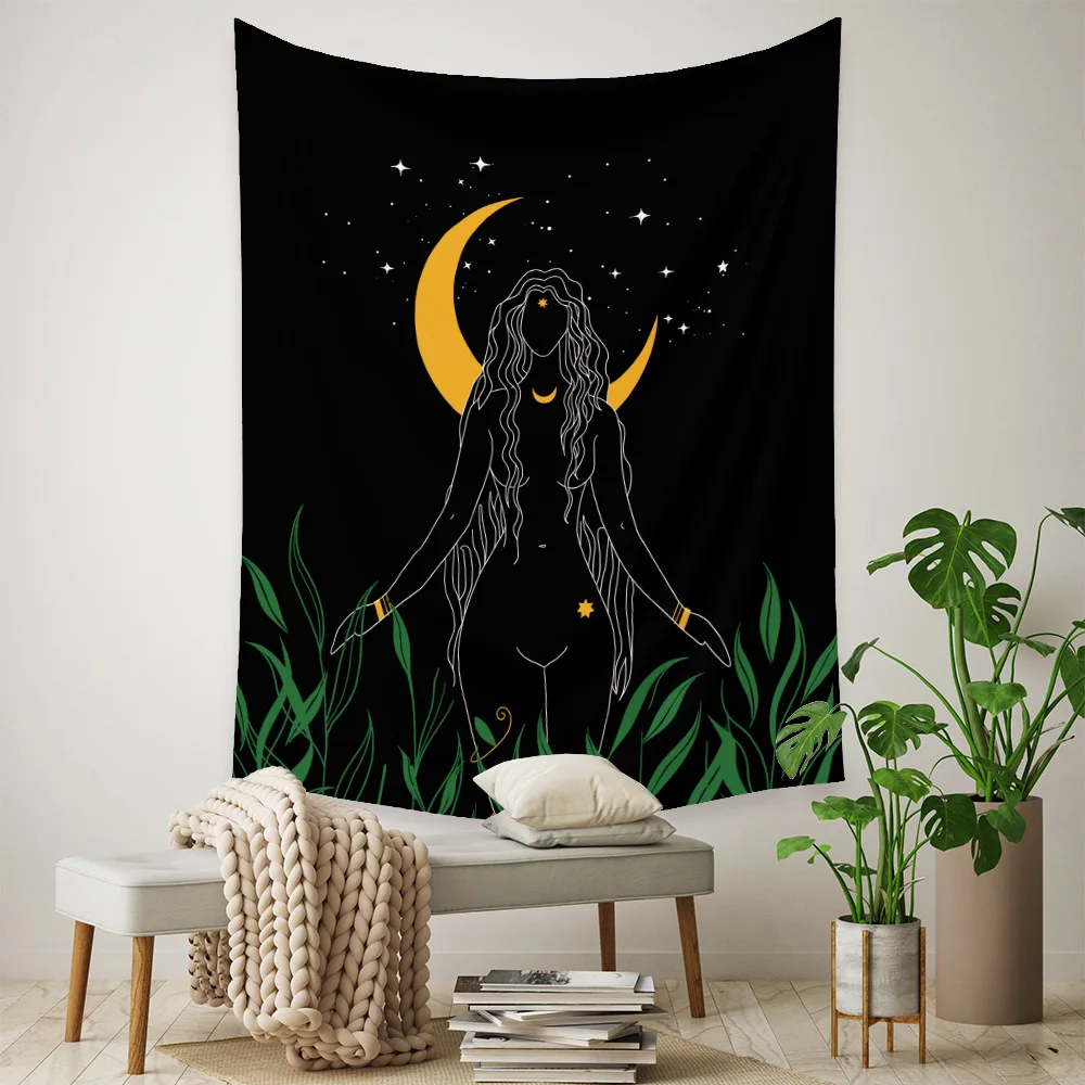 2022 New Nordic Style Bohemian Tapestry Starry Sky Pattern Room Decoration Background Wall Hanging Eco-Friendly Fabric Cloth