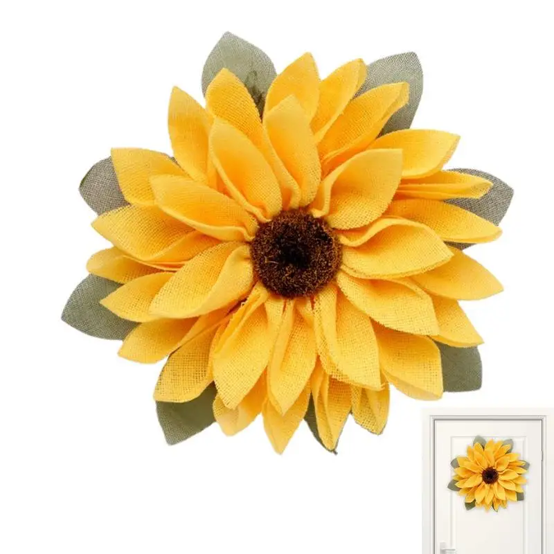 

Artificial Sunflower Wreaths Spring Summer Wreath Door Pendant Summer Sunflower Wreaths For Front Door Outside Sunflower Bee