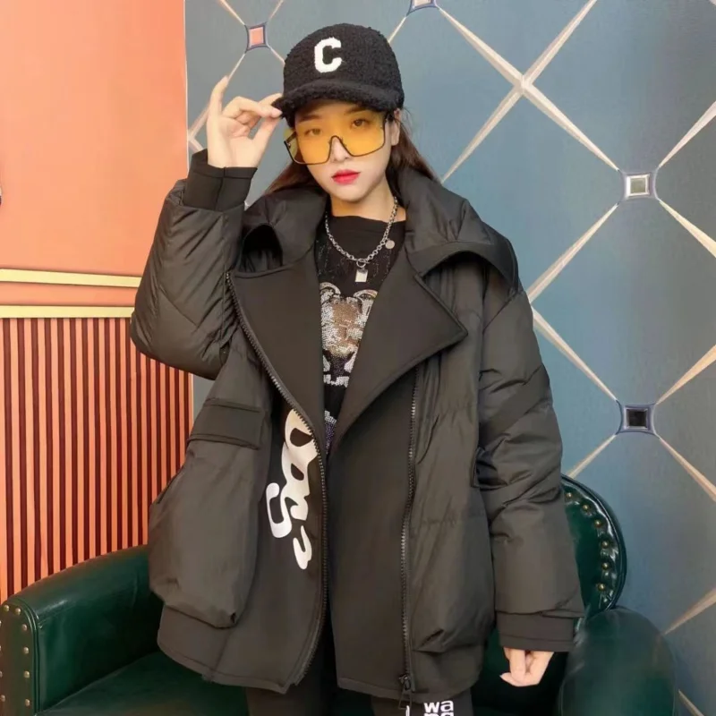 Winter Women's Jackets Parkas Super Hot Coats Down Jackets New White Duck Down Jacket Collar Splicing of Suit Warm Loose