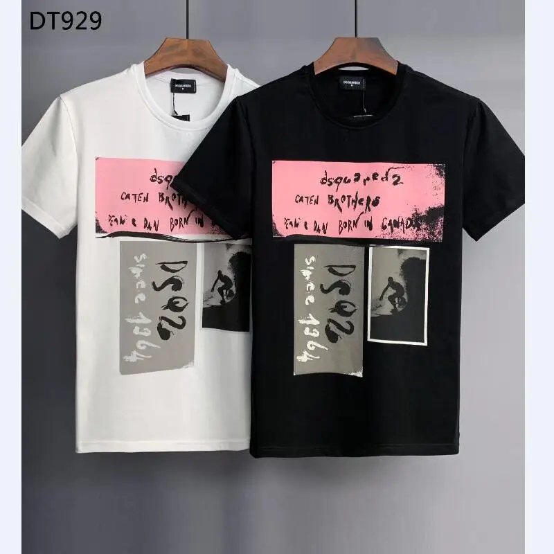 

2022 Dsquared2, хлопковая, с круглым вырезом, с буквенным принтом, DT929