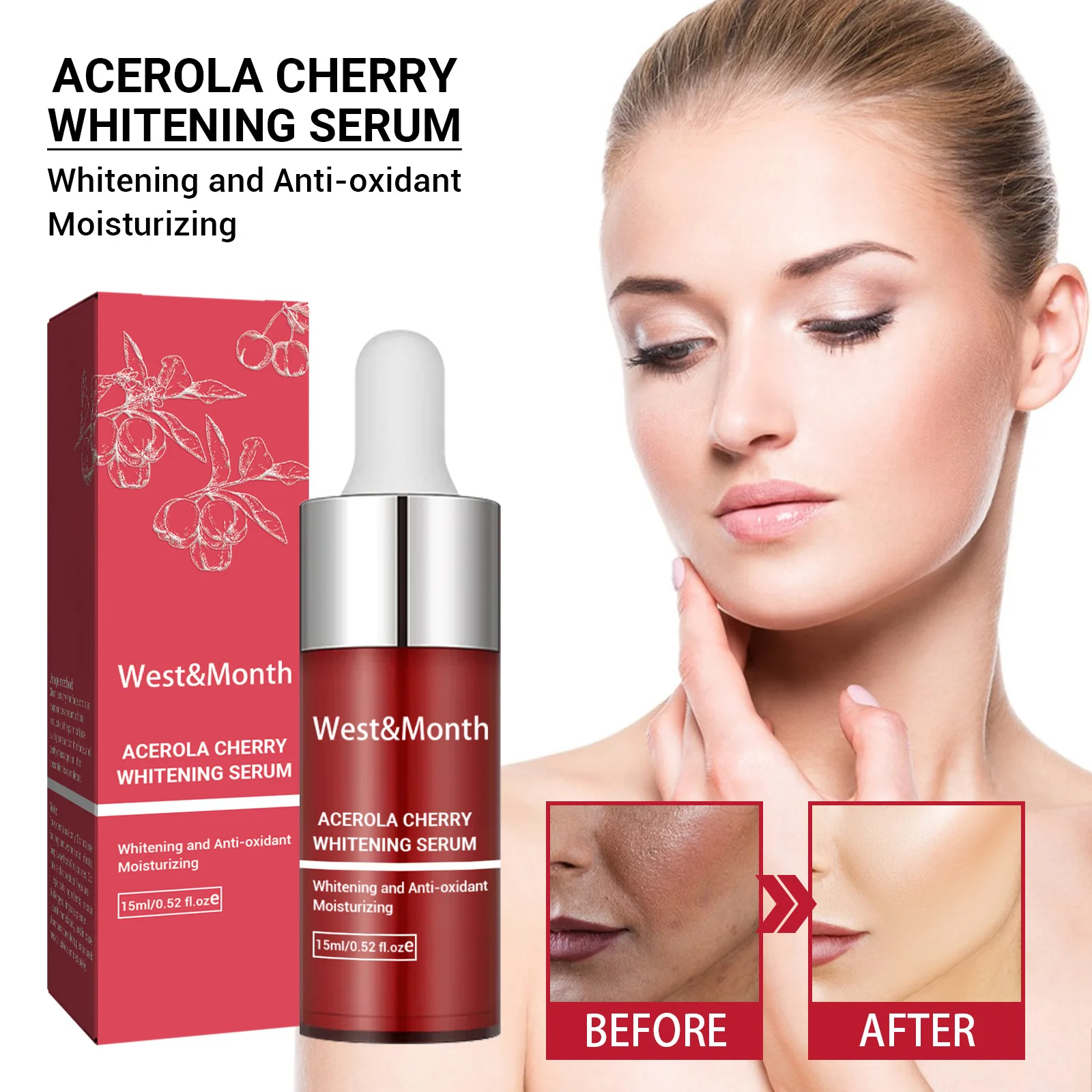 

Acerola Cherry Skin Beautifying Essence Brightens Dull Complexion Moisturizes Repairs Hydrating Radiates Rejuvenates the Skin