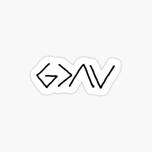 

God Is Greater 5PCS Stickers for Background Funny Wall Home Water Bottles Luggage Room Laptop Window Decorations Bumper Cute