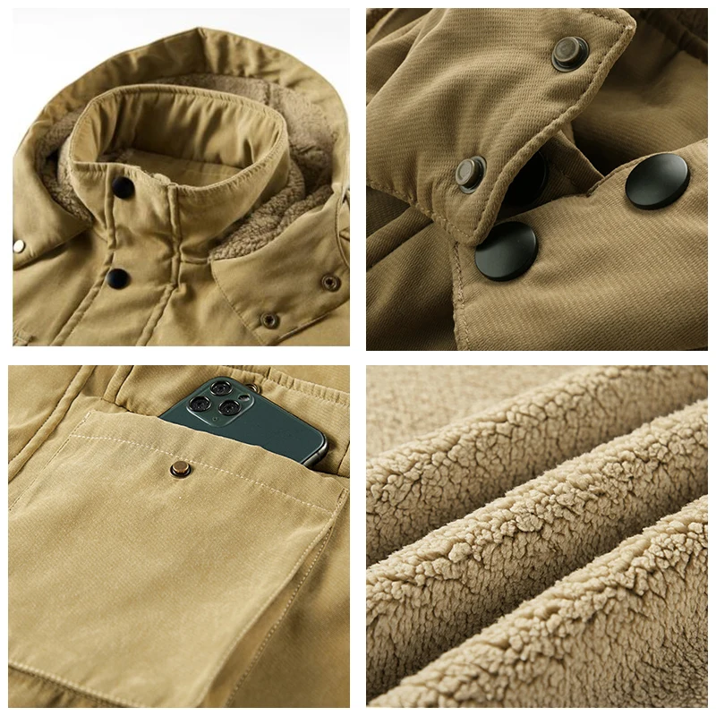 Men Parka 2022 Winter New Windproof Fleece Warm Thick Hood Parka Jacket Coat Men Autumn Outwear Classic Brand Casual Parka Men