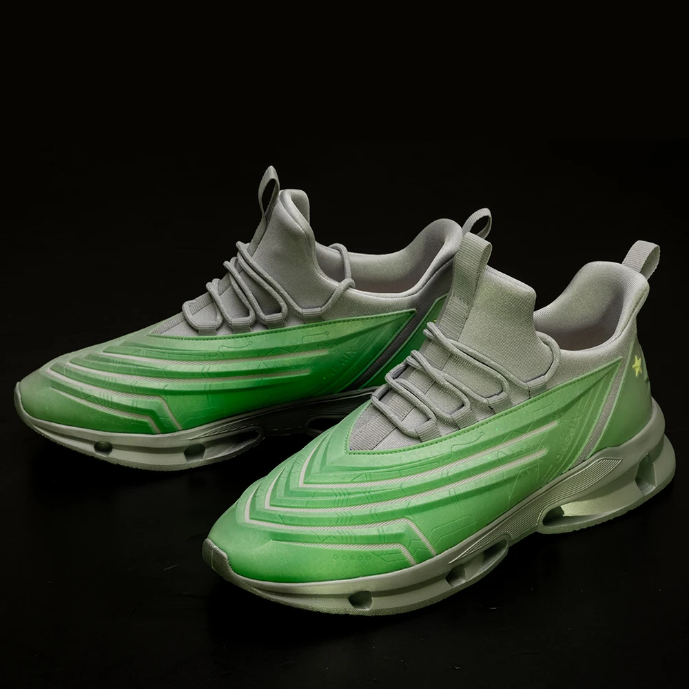 ONEMIX 2023 door Running Shoes Men Sneakers Technology Style Leather Shock Absorption Lightweight Fashion Sport Jogging Shoes