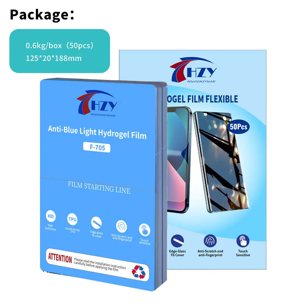 HZY 50 Шт. HD Гидрогелевая Защитная Пленка Для Экрана С Блокировкой Синего Света