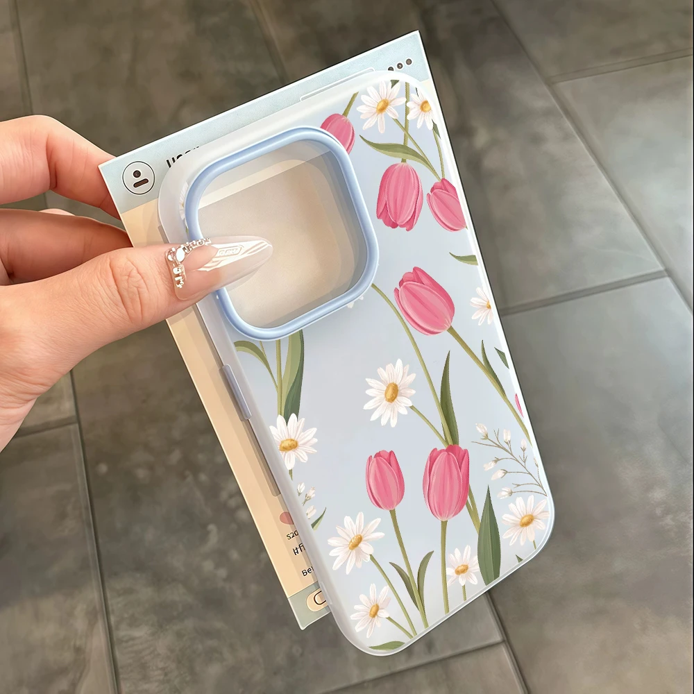 Фото Чехол для телефона из розового силикона White Daisy Bumper Pink Jelly для Xiaomi Redmi Note 14 Pro, Note 13, 12, 11 Pro 5G, 15C, 14C, мягкий силиконовый чехол №3