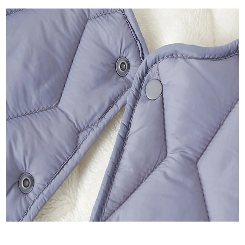 Women's Short Jacket Padded for Winter Casual Jacket Without Collar Padded Parka for Women New Portable 2021 Lamb Cropped Coat