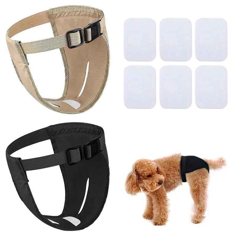 

Female Dog Diapers Reusable Dog Nappies with 3 Cotton Pads Adjustable Dog Shorts Physiological Pants Pet Dog Accesories Perros