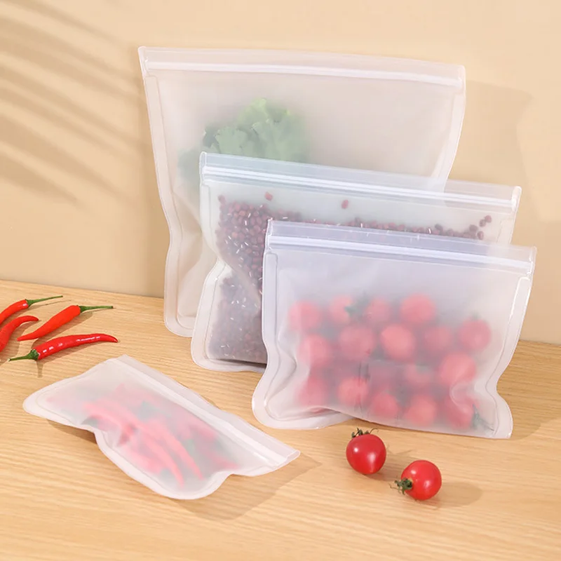 

200Pcs/Lot EVA Vegetable and Fruit Preservation Bag Refrigerator Food Fresh-keeping Bag Sealed Bag Reusable Ziplock Plastic Bag