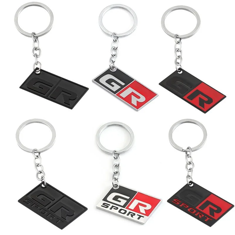 

Car Metal GR Sport Logo Key Rings Chain Keychain Holder For Toyota Corolla Camry Sienna Prius RAV4 CHR Yaris Hilux Auris Supra