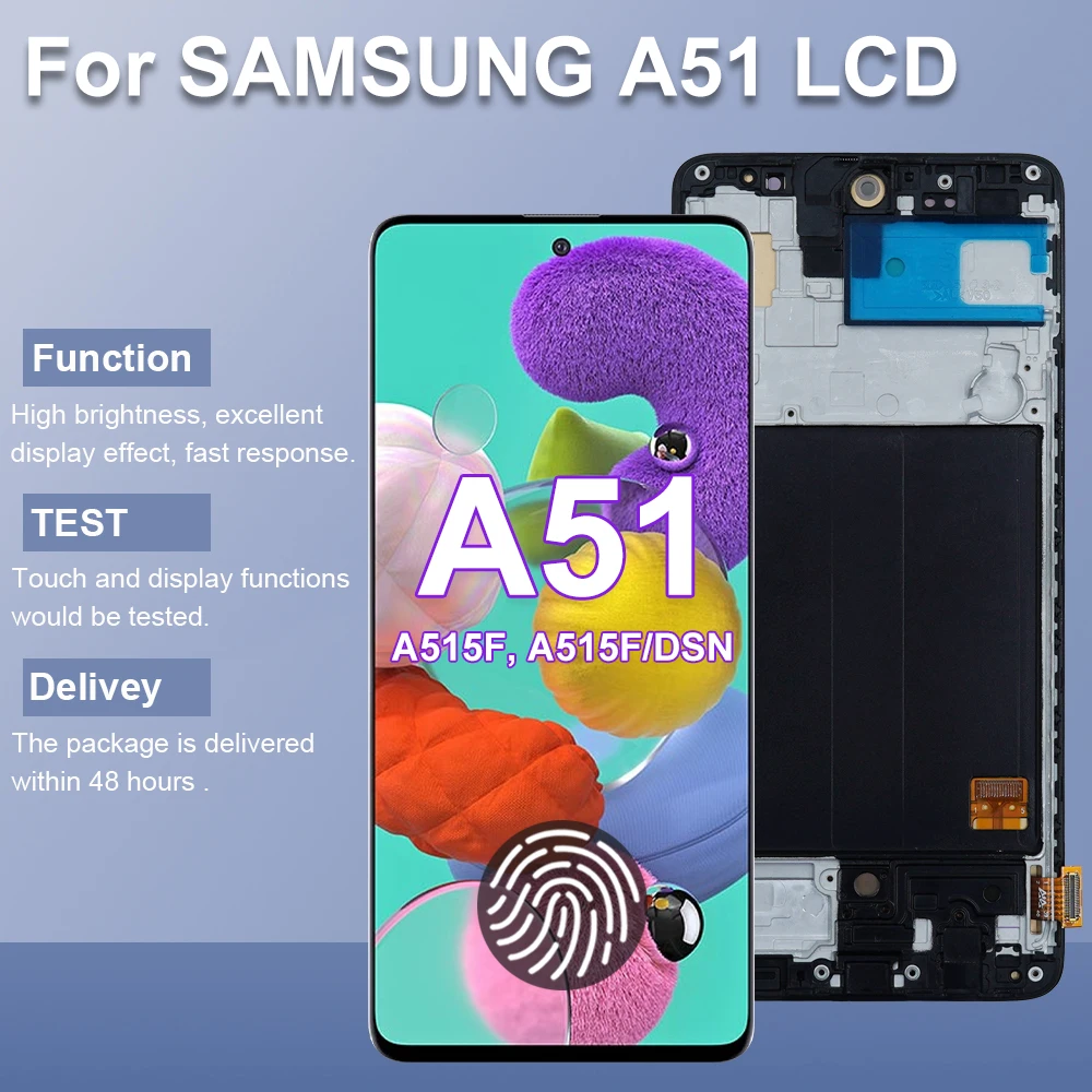 A51 A515F A515F/DS A515F/DSN Super AMOLED Детали экрана для Samsung Galaxy Замена дигитайзера сенсорного