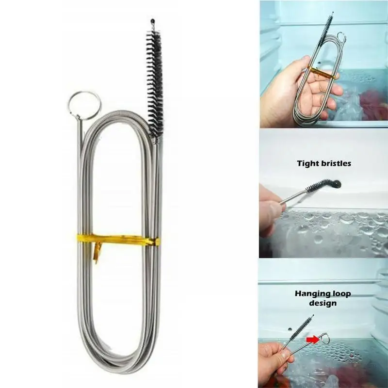 

Refrigerator Freezer Cleaning Long Flexible Refrigerator Tool Dredge Accumulation Drain Compartment Brush Water Hole Scrub J5a6