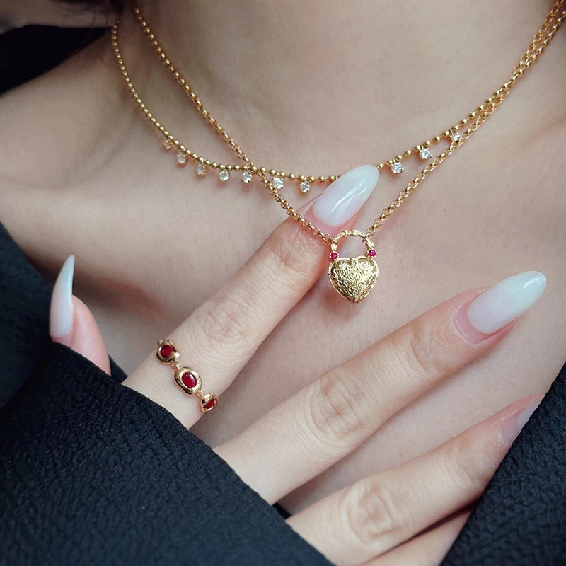 Aazuo Intage Design 18-каратное розовое золото с натуральным рубином прекрасная подвеска в