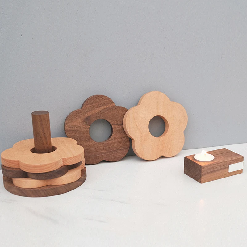 Подставка из орехового дерева для бревен Декор ресторана массива Термостойкая