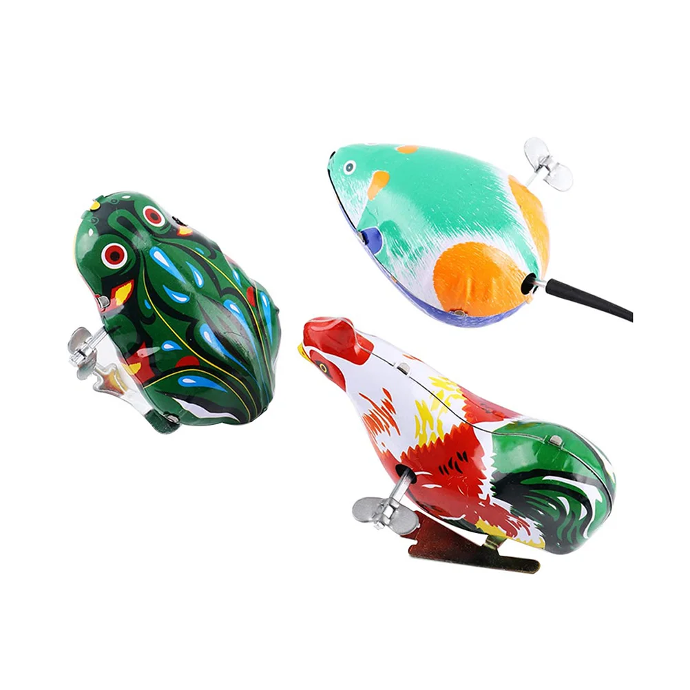 

3pcs Wind Classic Clockwork Jumping Chick Mice Action Animal for Toddler Children Kids