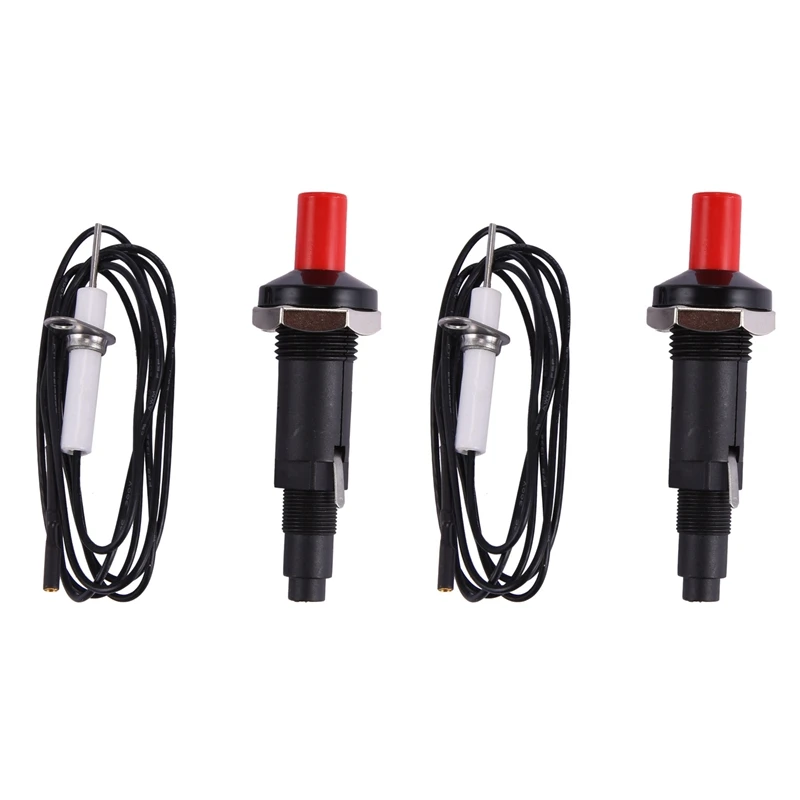

2X Piezo Ignition Set With Cable 1000Mm Long Push Button Kitchen Lighters For Gas Stoves Ovens