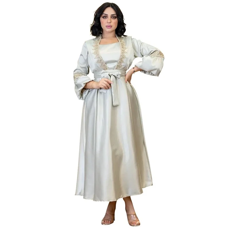 Abaya Islam Muslim Dress Women Lantern Sleeve Ankle Length Robes Fashion New Elegant Arab Dubai Jalabiya Ramadan Muslim Dresses