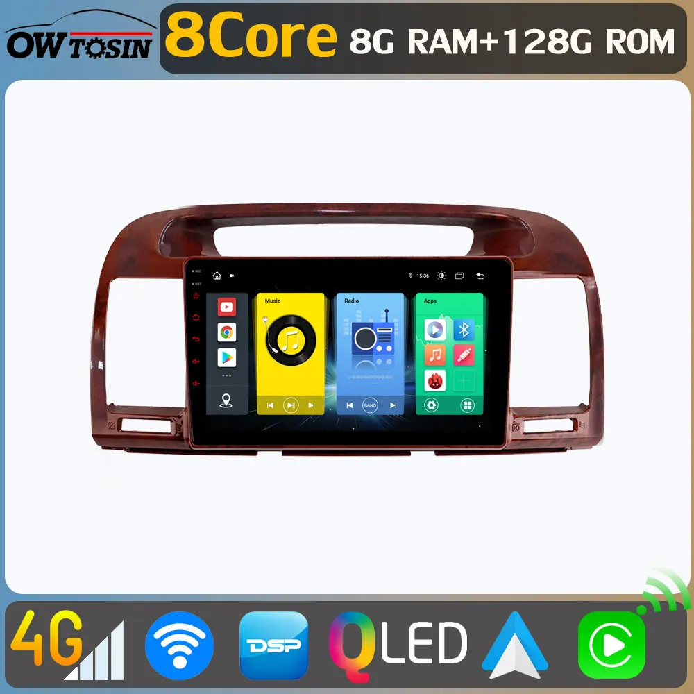 Owtosin 8Core 8 + 128G Android 10 автомобильные медиа-системы для Toyota Camry XV30 2001-2006 GPS-навигация QLED