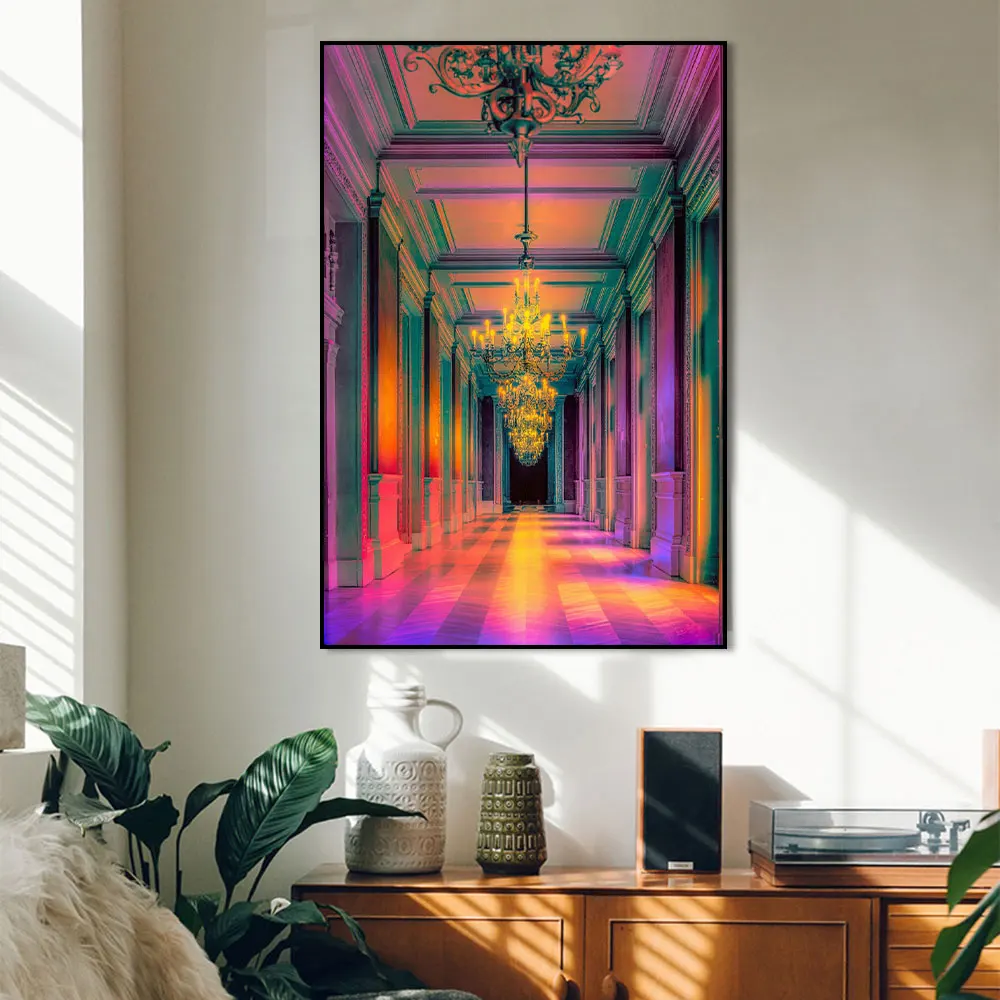 Абстрактные призматические постеры холст картина печать красочные расширение