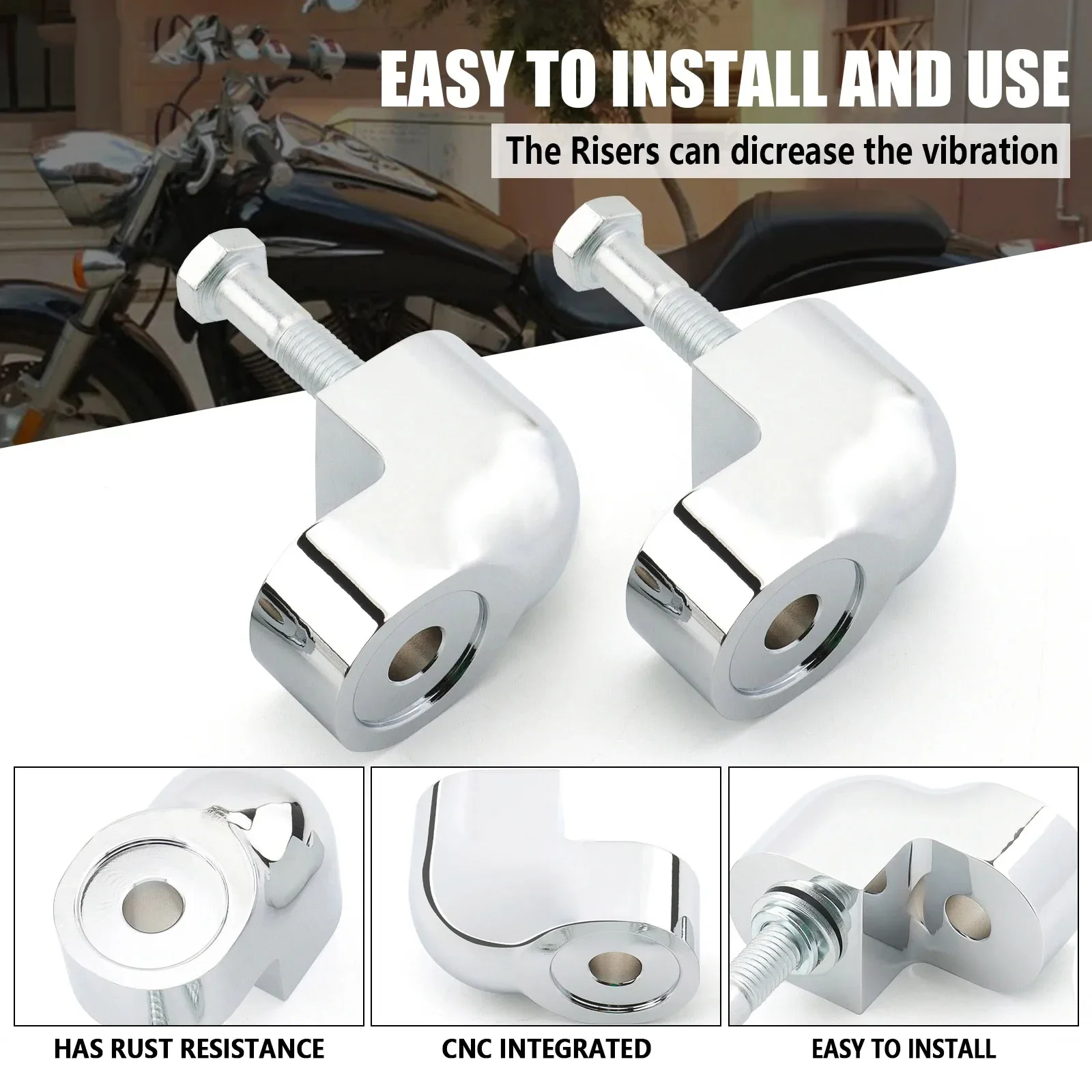 

Для мотоцикла Honda VTX 1300 C 2004-2009: хромированные кронштейны для увеличения высоты руля, адаптеры для установки, комплект удлинителей.