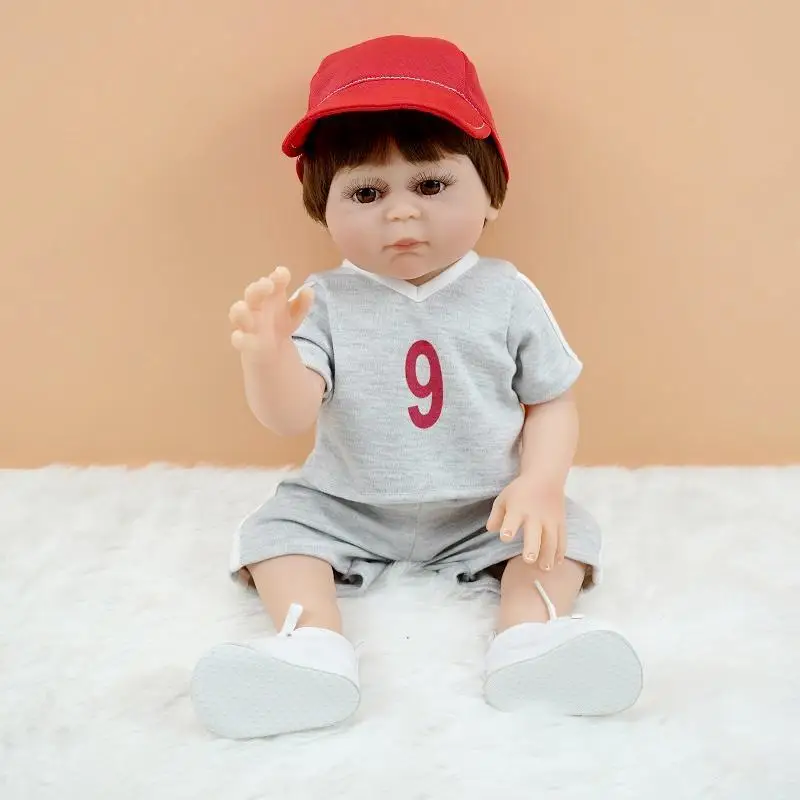 

Reborn doll 46cm silicone baseball boy doll,bebe reborn waterproof children's toy