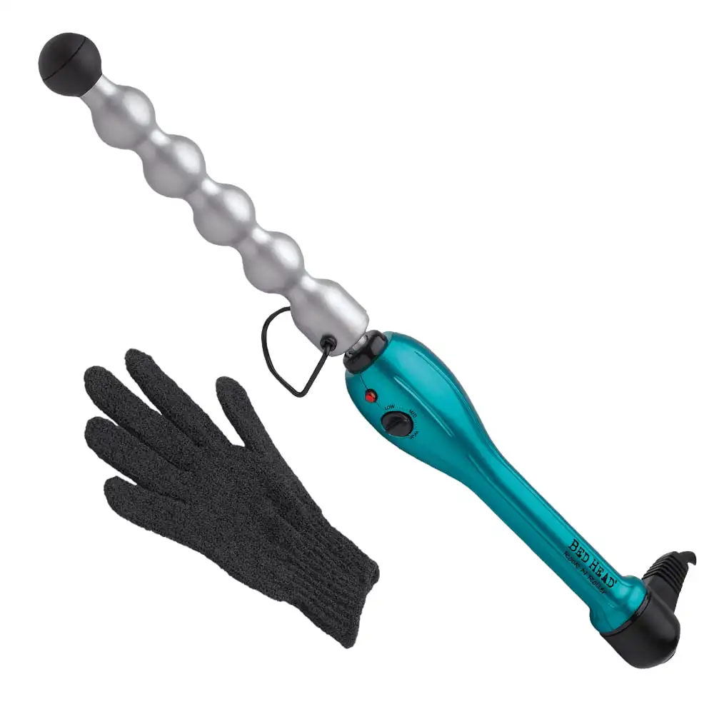 

Tourmaline Ceramic Bubble Curling Iron Wand, Turquoise with Protective Glove