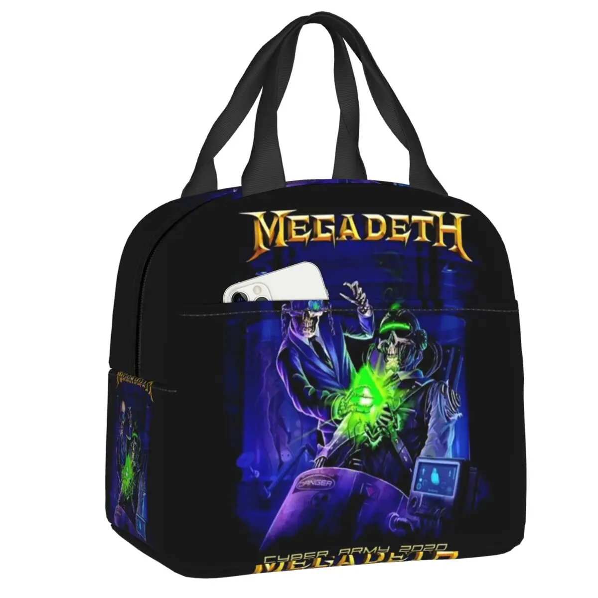 

Megadeths рок-группа кибер-армейские Изолированные сумки для обеда для женщин многоразовый термоохладитель Bento Box для детей и школьников