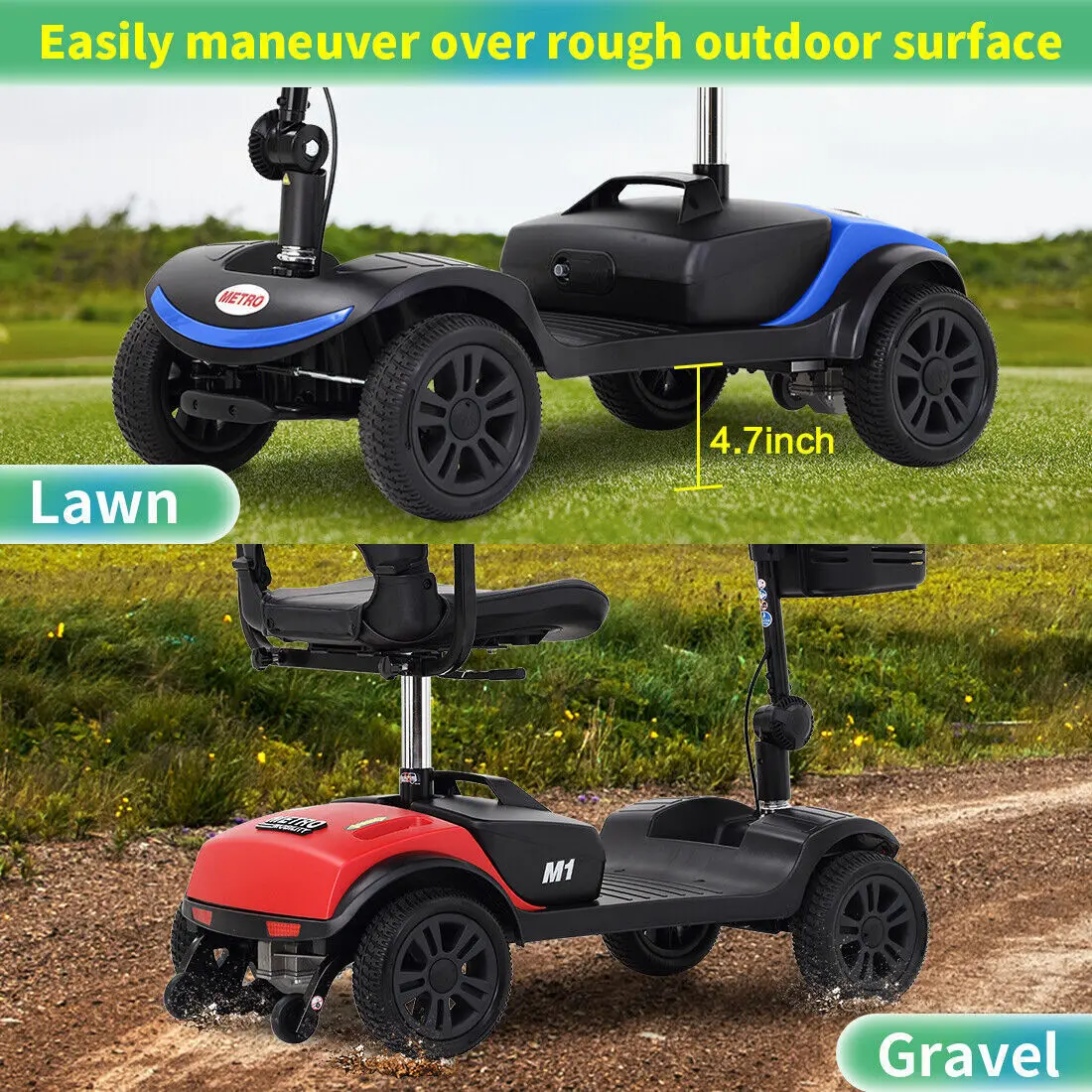 

US Fast shipping 4 Wheel Mobility Scooter Chair Four Wheel Electric Car motorcycle Compact for Travel Adults Elderly Senior